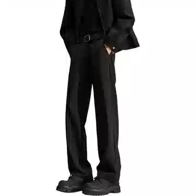 顶峰保罗 纯色垂感凉感宽松百搭直筒长裤薄款舒适小众简约高级感潮牌显瘦显高微喇休闲裤 男女同款