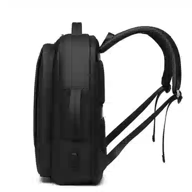 老人头 商务简约时尚出差上班短途旅行背包 织物 双肩包 男款 黑色