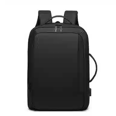 老人头 商务简约时尚出差上班短途旅行背包 织物 双肩包 男款 黑色