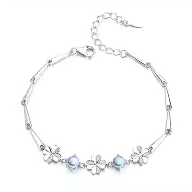 年年喜 四叶草高级感夏季小众百搭精致手饰简约 琉璃 手链 女款