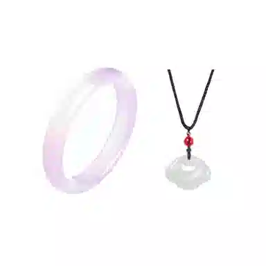 行金银中 紫罗兰透亮莹润淡紫玉镯 芋泥啵啵温柔气质素圈美人镯 玉髓 手镯 男女同款情侣款