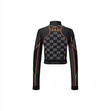 Gucci SS22 GG Jacquard Knit Top Black
