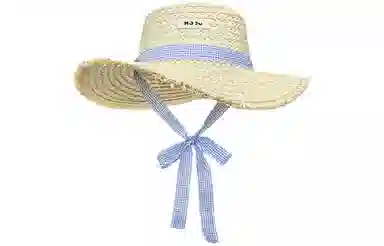 优幽兰 法式甜美平顶系带夏季时尚潮流高级感海边度假遮阳大檐显脸小沙滩太阳街拍 草编 防晒帽 女款