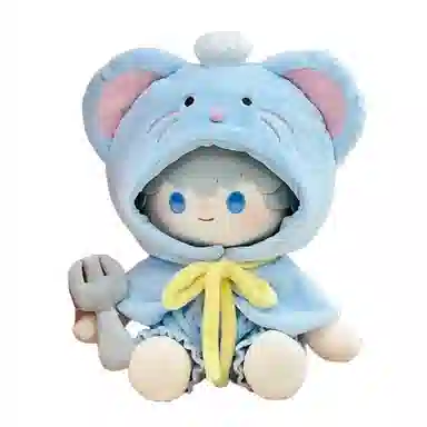 蒙小仔 可爱呆萌坐姿衣服 可换装熊猫 鼠鼠娃衣 玩偶周边