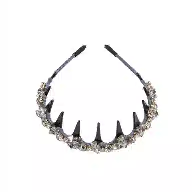 左欧 发捆头饰高颅顶轻奢带齿头箍 高级感时尚洋气串珠 水晶 发箍 女款