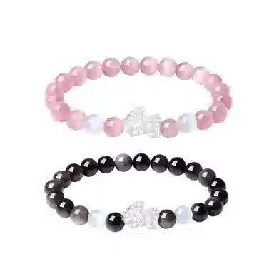 希遇 招财吞金兽新中式国潮八方来财 好运 玻璃猫眼 手串 男女同款情侣款