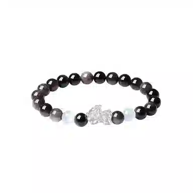 希遇 招财吞金兽新中式国潮八方来财 好运 玻璃猫眼 手串 男女同款情侣款