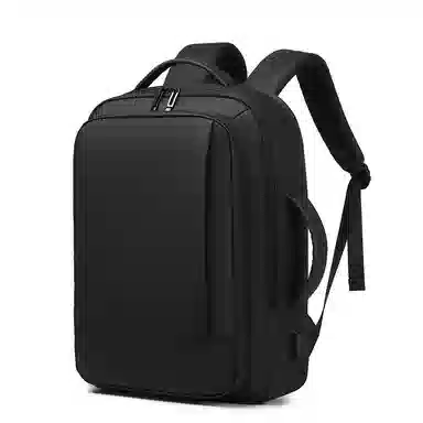 老人头 商务简约时尚出差上班短途旅行背包 织物 双肩包 男款 黑色