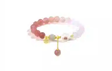 百利金 可爱猫爪福牌 萌趣精致轻奢气质国潮新中式招财纳福小众设计渐变色流苏#好运 琉璃 手串 男女同款情侣款