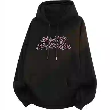 王者荣耀 美式拼接撞色字母长袖落肩款宽松舒适高街痞帅少年感休闲百搭时尚连帽卫衣 标语款 男女同款