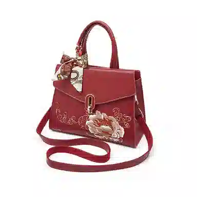 老人头 新中式国风高级感刺绣百搭 合成革 托特包单肩斜挎手提包 常规 女款 多色