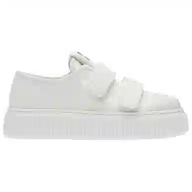 Miu Miu Denim Velcro Sneakers White