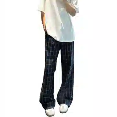 悍戈 美式复古格子多种版型休闲裤 男女同款