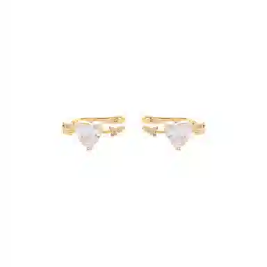 希遇 爱心幻影时尚简约 高级质感 小众设计 新中式国潮轻奢 冷淡风创意设计日常百搭 合金 耳夹 男女同款情侣款