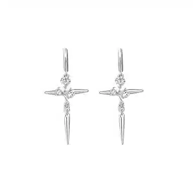 SUMIYAKI Metal Rose Cross Earrings