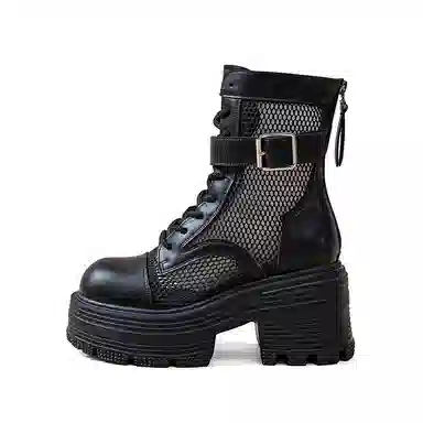 Yipin Princess Martin Boots 9cm Mesh Platform