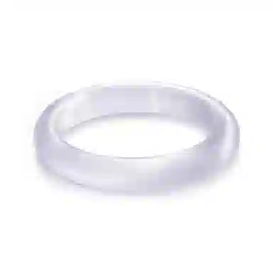 周纪福 白月光镯子 清透国潮新中式精致古风清冷感温润气质优雅小众叠戴镯子旗袍汉服百搭素圈甜蜜浪漫 玻璃猫眼 手镯 女款