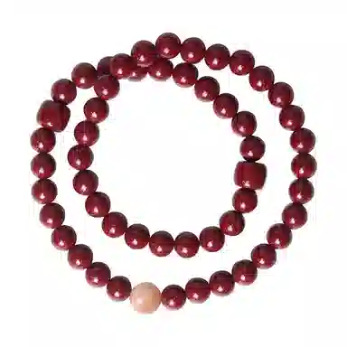 宣华意 新中式双层圆珠转运珠#好运 朱砂 手串 女款