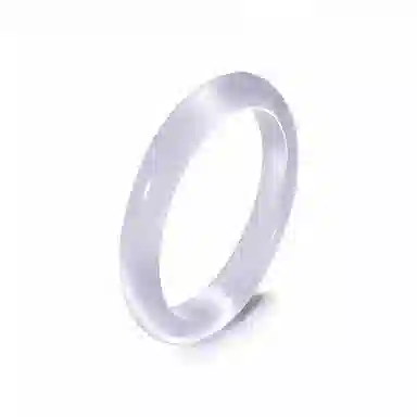 周纪福 白月光镯子 清透国潮新中式精致古风清冷感温润气质优雅小众叠戴镯子旗袍汉服百搭素圈甜蜜浪漫 玻璃猫眼 手镯 女款