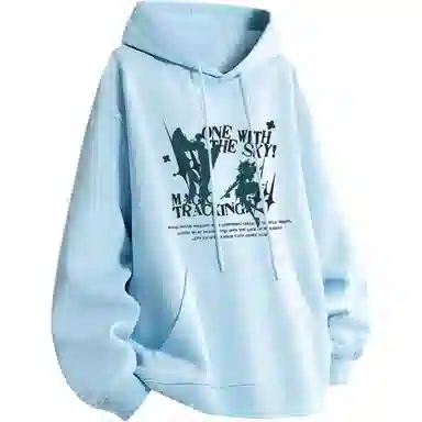 王者荣耀 美式复古人影剪影字母长袖连帽落肩款宽松舒适青少年高颜值休闲百搭时尚潮牌卫衣 云中君瑶款 男女同款