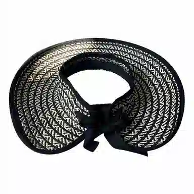 艾佳微 户外海边游玩日常通勤大檐可折叠防晒空顶帽子夏季遮阳帽防紫外线草帽 聚酯纤维 渔夫帽 男女同款情侣款