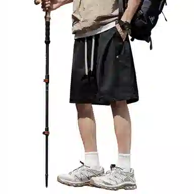 顶峰保罗 冰丝大口袋工装薄款宽松大码运动五分裤子无性别主义潮流痞帅时尚百搭设计感休闲短裤 男女同款