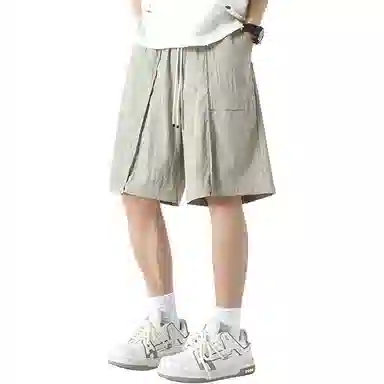 左岸 夏季男士薄款潮牌宽松外穿五分卫裤男款印花运动透气个性百搭舒适青春校园风复古港风时尚休闲短裤 男款