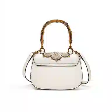 老人头 国风新中式气质刺绣百搭通勤马鞍包 合成革 手提包 女款 多色