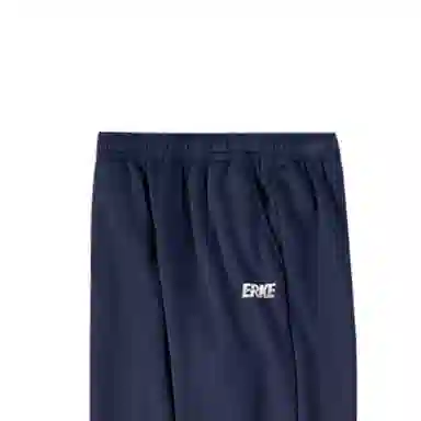 大童 鸿星尔克儿童 综训系列 简约字母松紧腰舒适百搭束脚针织运动裤 蓝黑色