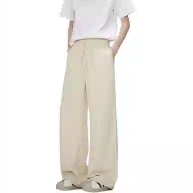 顶峰保罗 美式凉感复古痞帅直筒长裤情侣潮牌薄款宽松简约舒适小众百搭显瘦显高运动休闲裤 男女同款