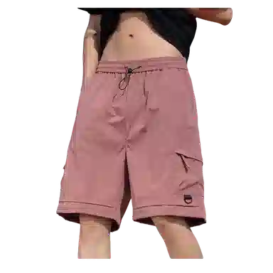 北极绒 时尚舒适潮流裤子运动五分裤薄款宽松户外速干冰丝潮牌休闲短裤 男款