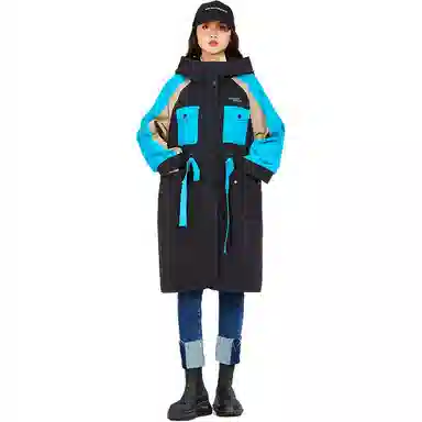 木果果木 撞色复古长袖风衣 女款