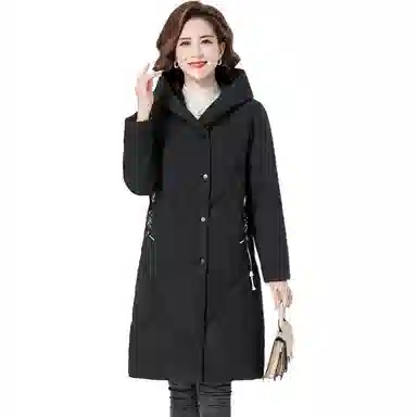 鸭鸭 纯色时尚休闲连帽宽松简约长袖羽绒服 女款