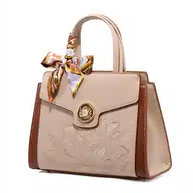 老人头 新中式刺绣国风时尚百搭妈妈包 合成革 托特包单肩斜挎手提包 女款 多色