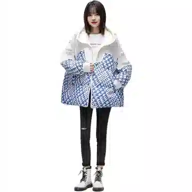 鸭鸭 连帽加厚韩版羽绒服 女款