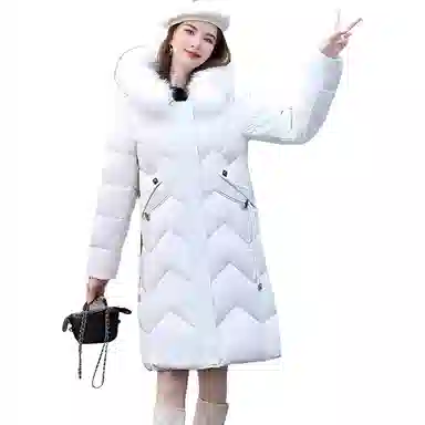 鸭鸭 纯色时尚休闲连帽舒适简约长袖羽绒服 女款