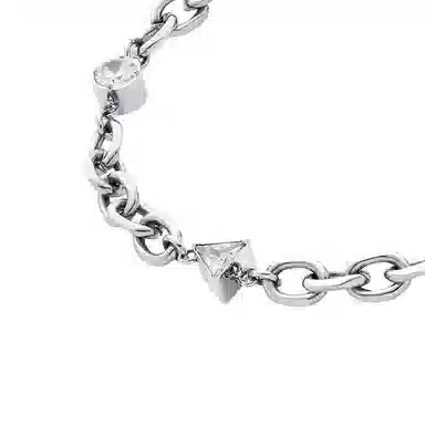 芊淑歆 几何设计 优雅简约精致闪耀时尚个性潮流独特可调节高级感首饰 钛钢 手链 男款