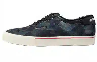 Coach Leather Low Top Sneakers Blue