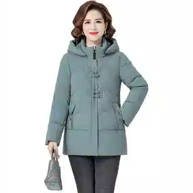 鸭鸭 纯色时尚休闲连帽简约舒适通勤长袖羽绒服 女款