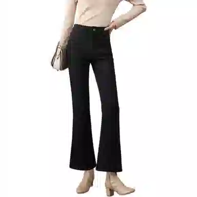 娅丽达 纯色高腰拉链简约舒适牛仔裤 女款