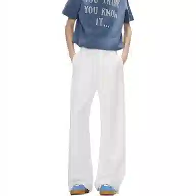 顶峰保罗 美式凉感复古痞帅直筒长裤情侣潮牌薄款宽松简约舒适小众百搭显瘦显高运动休闲裤 男女同款