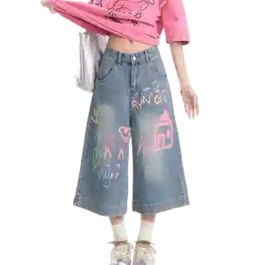 么宁 宽松休闲舒适牛仔短裤 女款