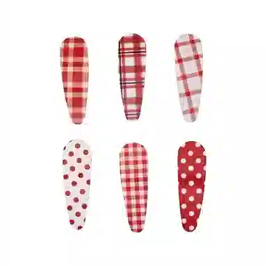 希铃 复古波点格子 亚克力 发夹 女款