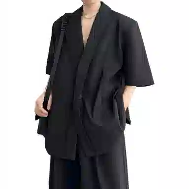 高级感小众禁欲系潮牌纯色透气百搭短袖西装 男女同款