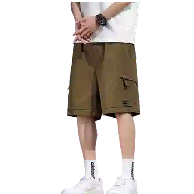 北极绒 时尚舒适潮流裤子运动五分裤薄款宽松户外速干冰丝潮牌休闲短裤 男款