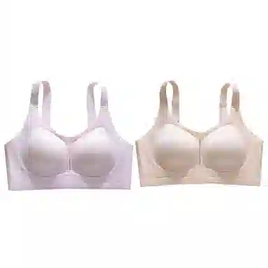欧迪芬 欧迪芬 无痕轻薄亲肤透气上托聚拢防下垂收副乳无钢圈夏季清凉感两件装文胸 女款