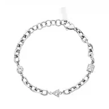 芊淑歆 几何设计 优雅简约精致闪耀时尚个性潮流独特可调节高级感首饰 钛钢 手链 男款