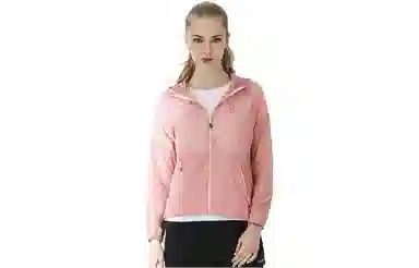 探路者 纯色户外轻薄透气连帽皮肤衣 女款