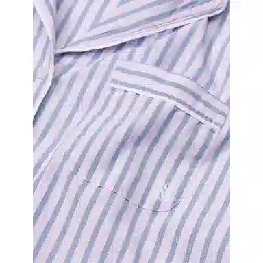 Victoria's Secret Cotton Short Pajama Set Blue Stripes
