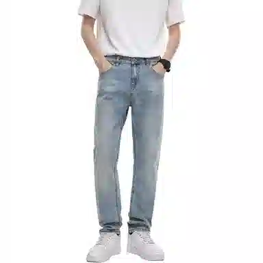 童先森 修身直筒裤休闲潮牌美式牛仔裤 男款